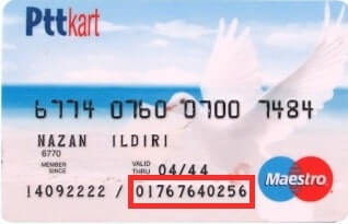 ptt kart müşteri numarası nerede yazar